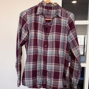 KÜHL Purple Plaid Long Sleeve Flannel Shirt - Women's Small
